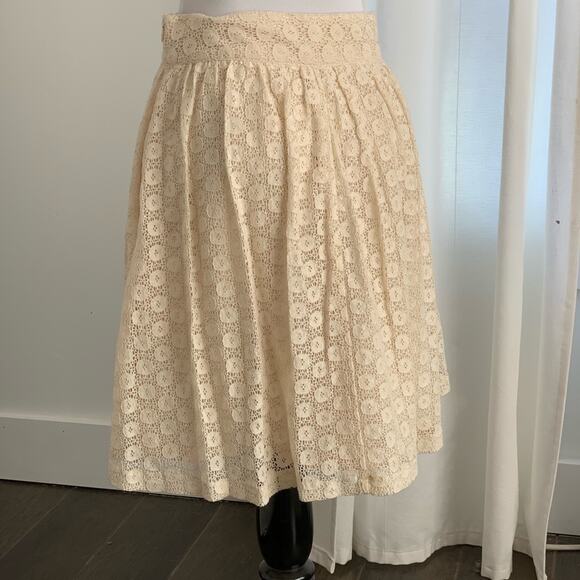 Tulle Cream Lace Skirt, Size XS - Picture 2 of 6